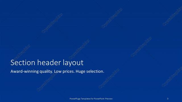 Section Header presentation slide layout