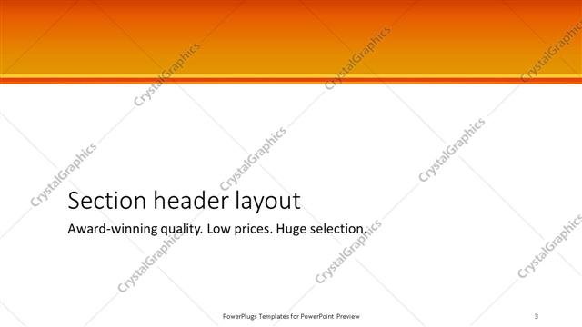 Section Header presentation slide layout