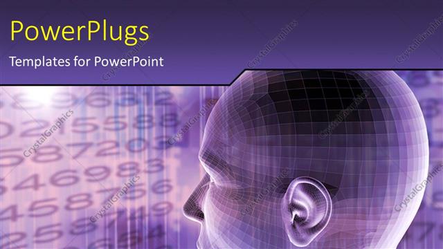  Presentation with futuristic - Humanoid head on a digital futuristic background