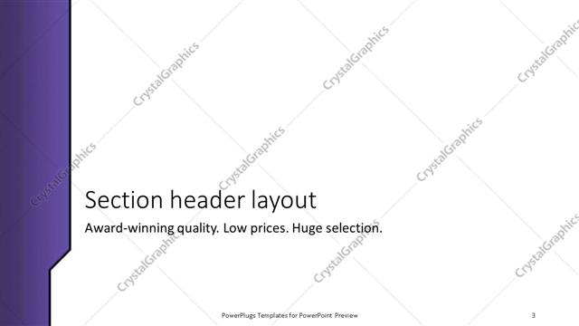 Section Header presentation slide layout