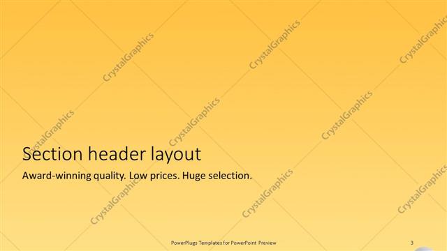 Section Header presentation slide layout