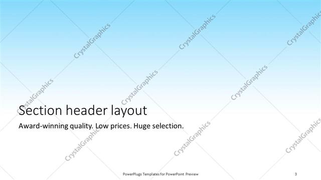 Section Header presentation slide layout