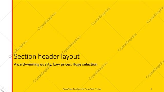 Section Header presentation slide layout