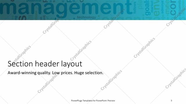 Section Header presentation slide layout