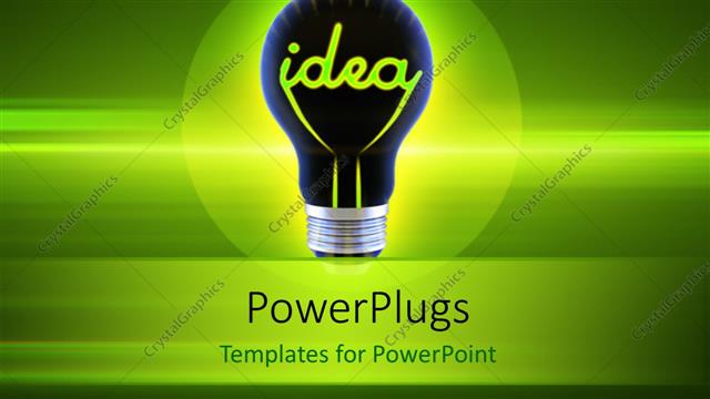  Presentation with innovation - Idea bulb over a glowing green background depicting innovation