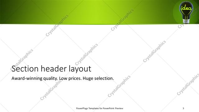 Section Header presentation slide layout