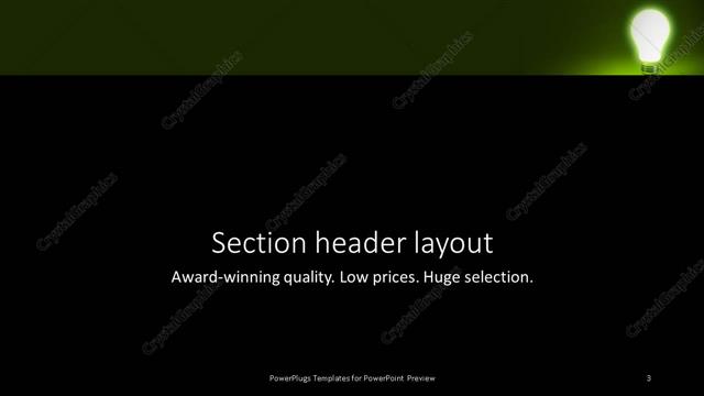 Section Header presentation slide layout