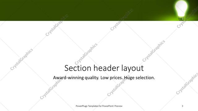 Section Header presentation slide layout