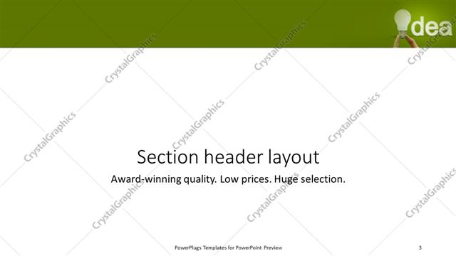 Section Header presentation slide layout