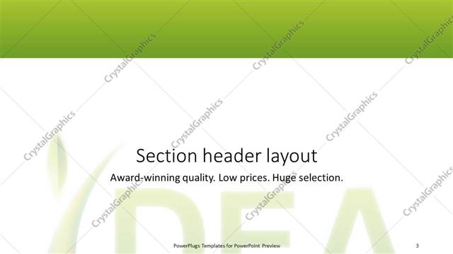 Section Header presentation slide layout