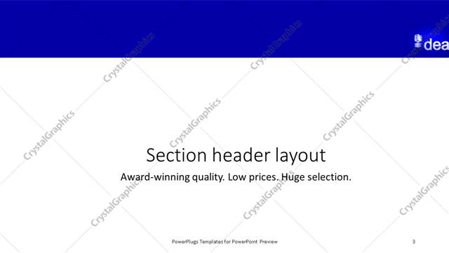 Section Header presentation slide layout