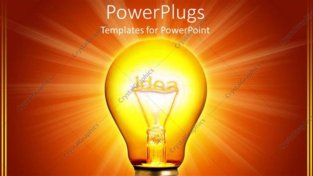  Presentation with bulb - Idea light bulb glowing, orange background
