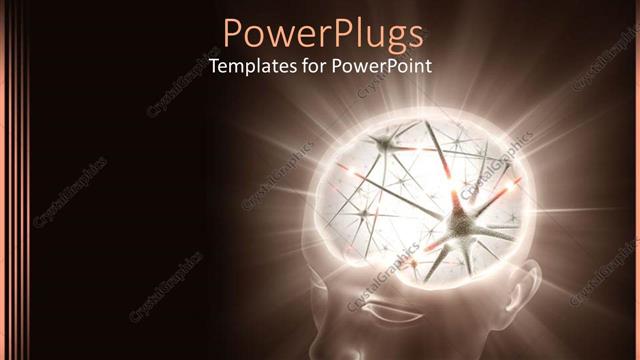  Presentation with human mind - The illumination of a human brain with brown background