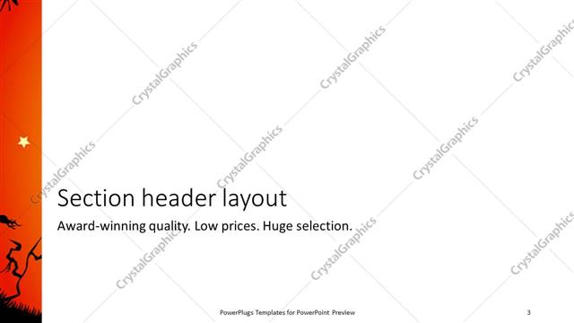 Section Header presentation slide layout