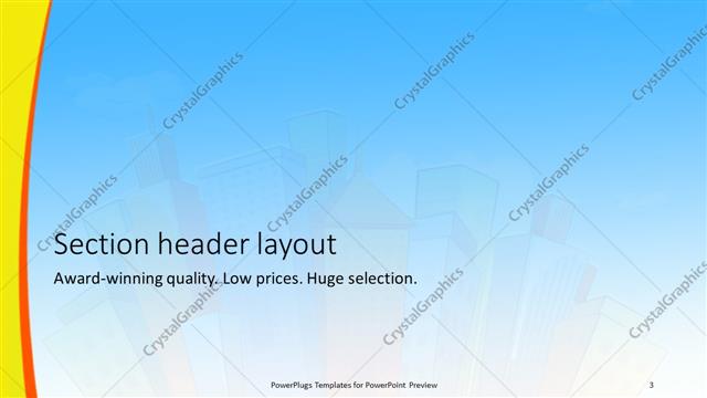 Section Header presentation slide layout