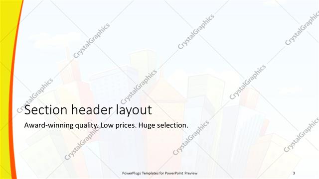 Section Header presentation slide layout