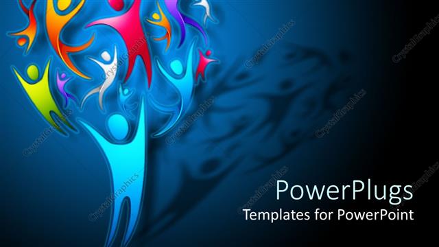  Presentation with tree - An illustration of a tree made with lots of colorful characters