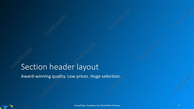 Section Header presentation slide layout