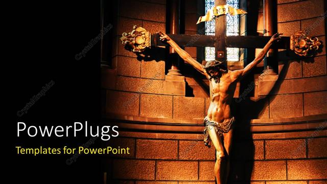  Presentation with jesus cross - Am image of Jesus Christ on the cross with bright lights