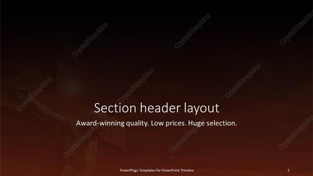 Section Header presentation slide layout