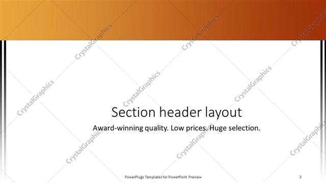 Section Header presentation slide layout