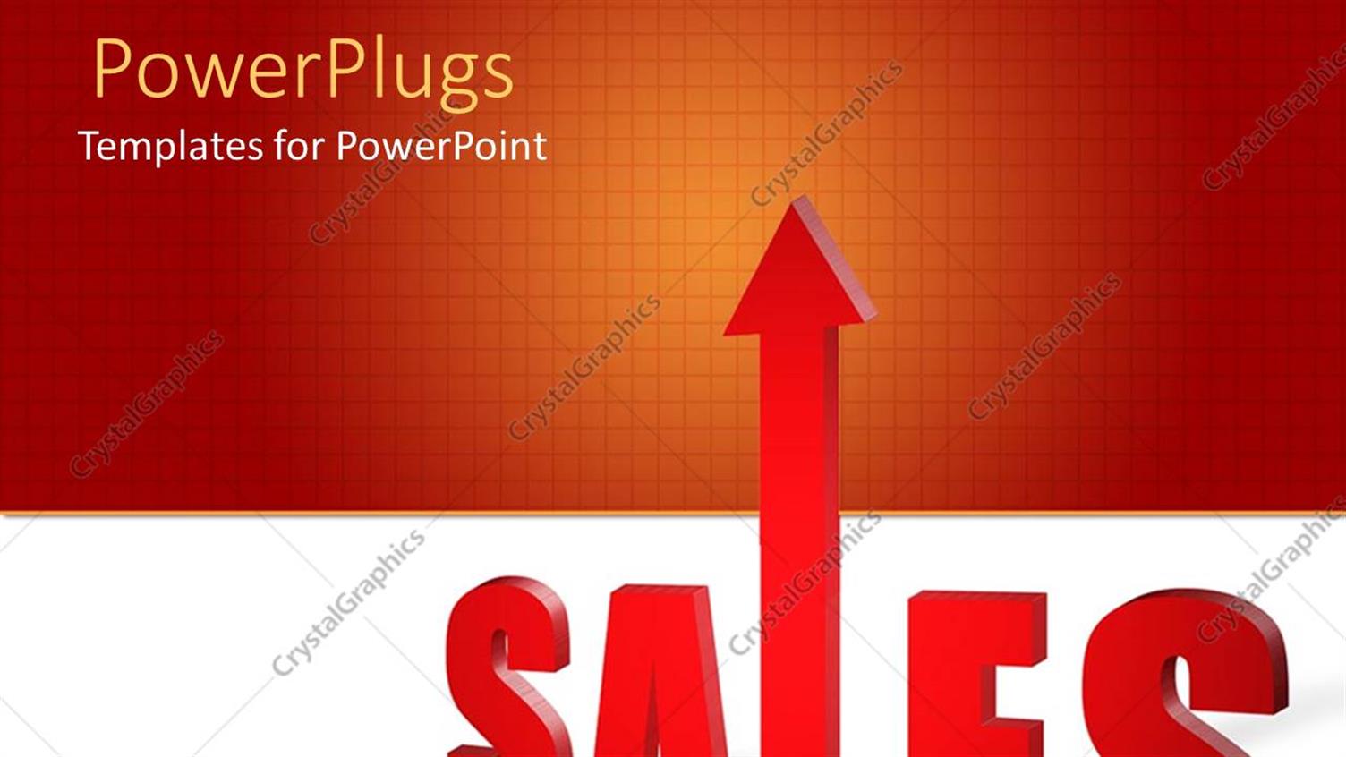 Featuring Increase Sales Metaphor with Up Arrow, Orange and Red Grid, White Bottom