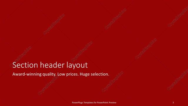 Section Header presentation slide layout