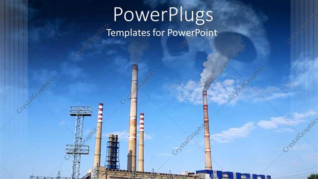  Presentation with infection - Industrial plant with smoke and skull made of smoke on the sky