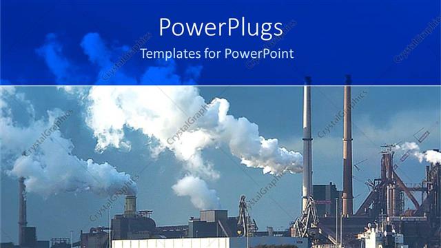  Presentation with industry - Industrial plant with white smoke rising out of chimney
