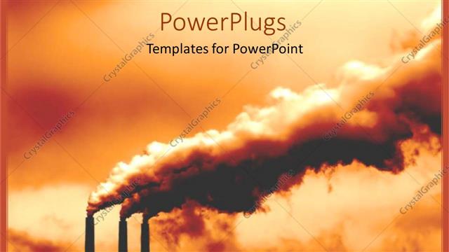  Presentation with industry - An industry with clouds made of smoke