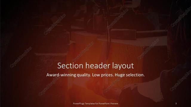Section Header presentation slide layout