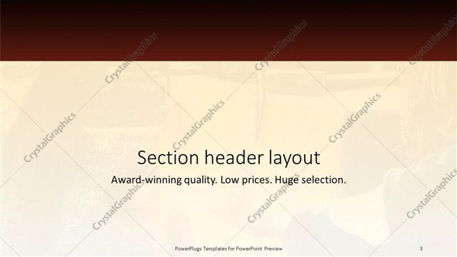 Section Header presentation slide layout
