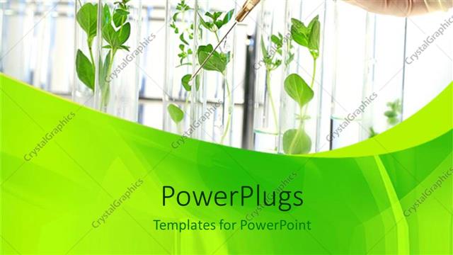  Presentation with injection - An injection along with various plants with white background