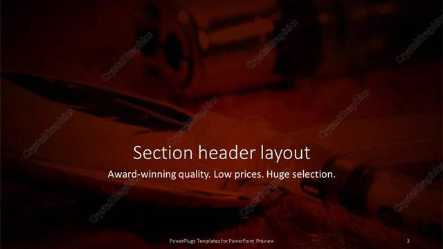 Section Header presentation slide layout