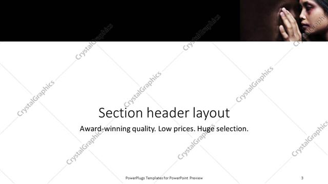 Section Header presentation slide layout