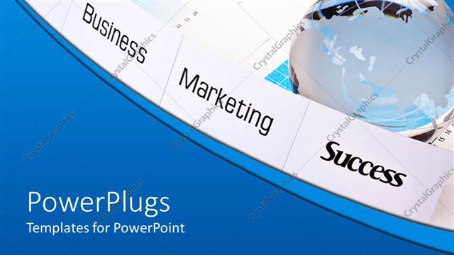  Presentation with innovation - Innovation, business, marketing, success on white paper pieces, glowing globe on business and financial papers