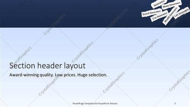 Section Header presentation slide layout