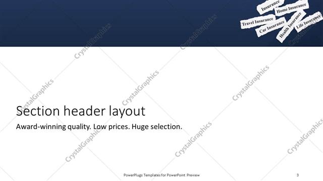Section Header presentation slide layout