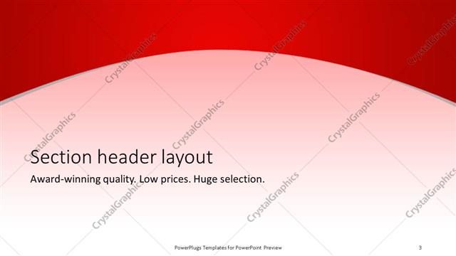 Section Header presentation slide layout