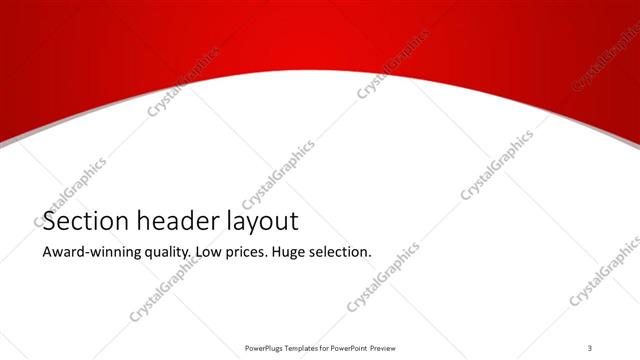 Section Header presentation slide layout