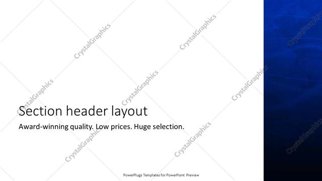 Section Header presentation slide layout