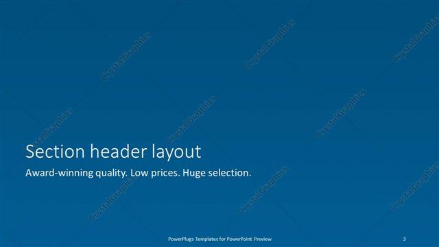 Section Header presentation slide layout