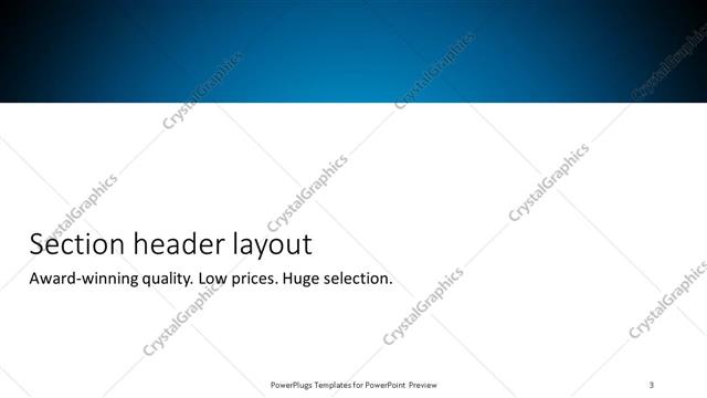 Section Header presentation slide layout