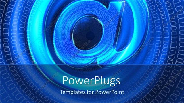  Presentation with email - Internet depiction with stylish email symbol in blue background