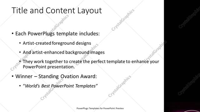Title and Content presentation slide layout