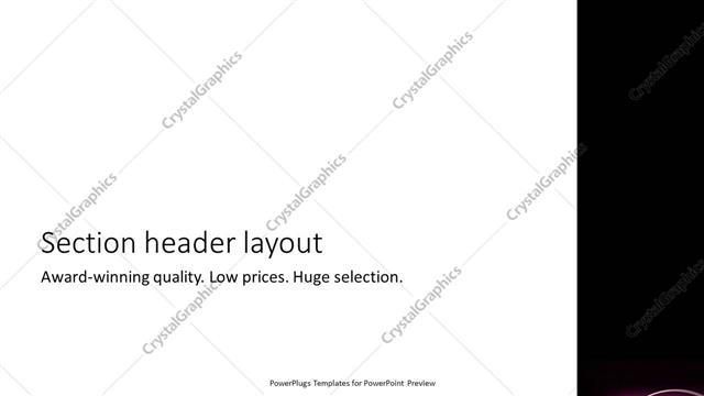Section Header presentation slide layout