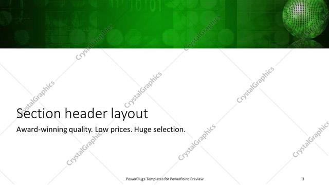 Section Header presentation slide layout