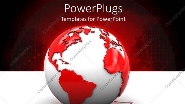  Presentation with red globe - Internet metaphor with red and white globe attached to mouse