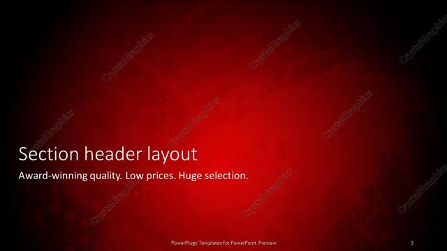 Section Header presentation slide layout
