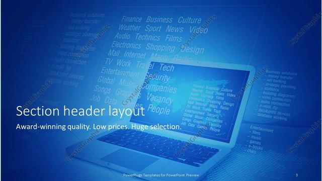 Section Header presentation slide layout